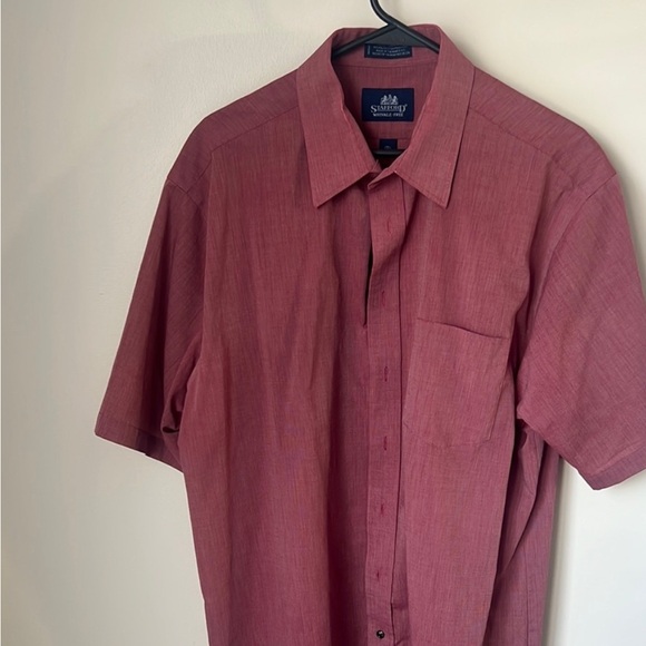 STAFFORD Men's Wrinkle Free Short Sleeve Button Up Shirt (Size: 17.5) EUC - Picture 12 of 14